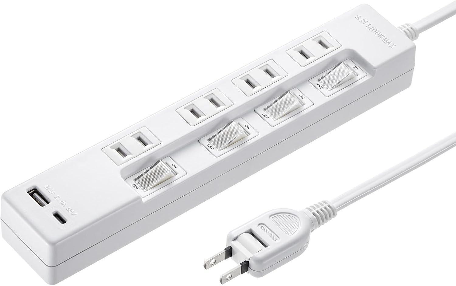 サンワサプライ TAP-B102UC-2W 本体画像