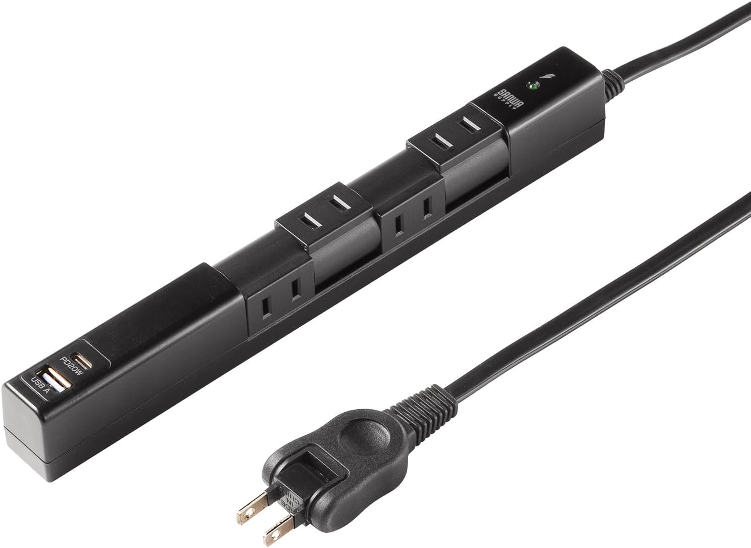 サンワサプライ TAP-B113UC-2BK 本体画像