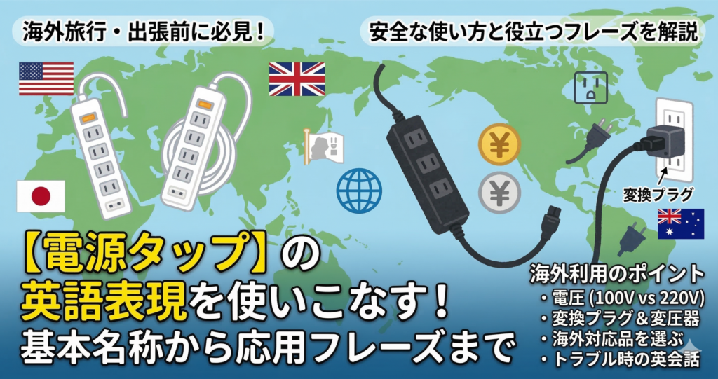 「電源タップ」の英語表現を使いこなす！基本名称から応用フレーズまで