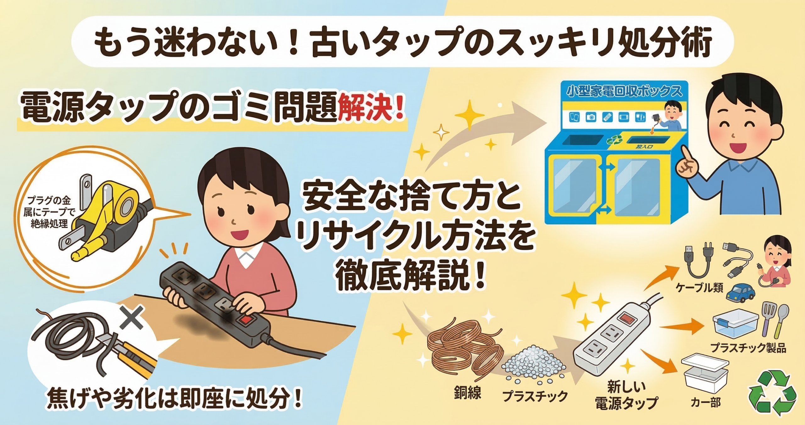電源タップのゴミ問題解決！安全で簡単な捨て方とリサイクル方法
