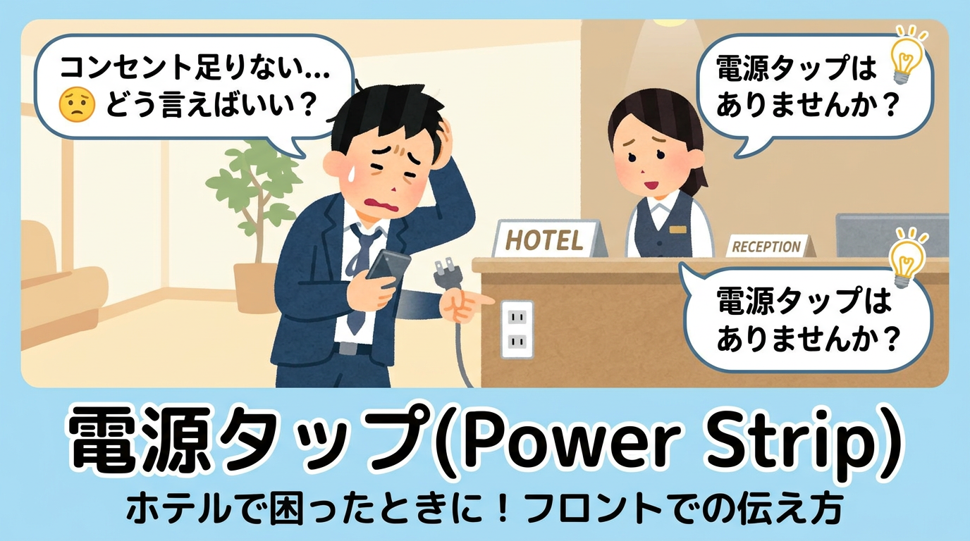 ホテルのフロントで困っているビジネスパーソンの画像