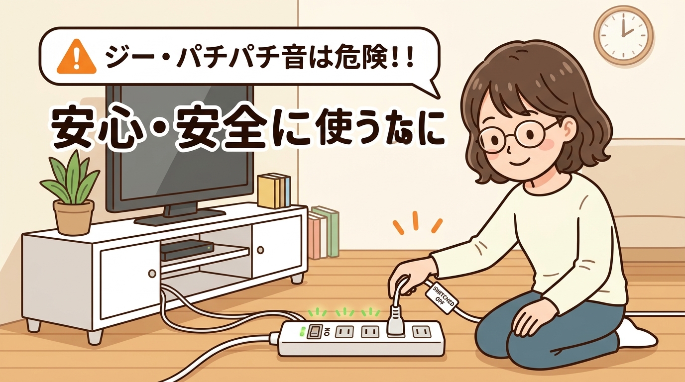 安心・安全に電源タップを使っている生活シーンの画像