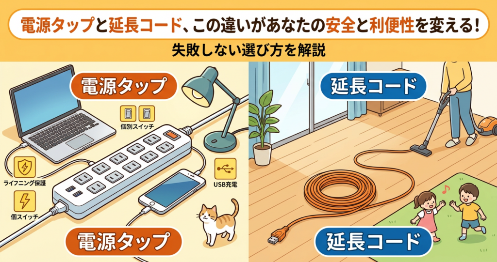 電源タップと延長コード、この違いがあなたの安全と利便性を変える！失敗しない選び方