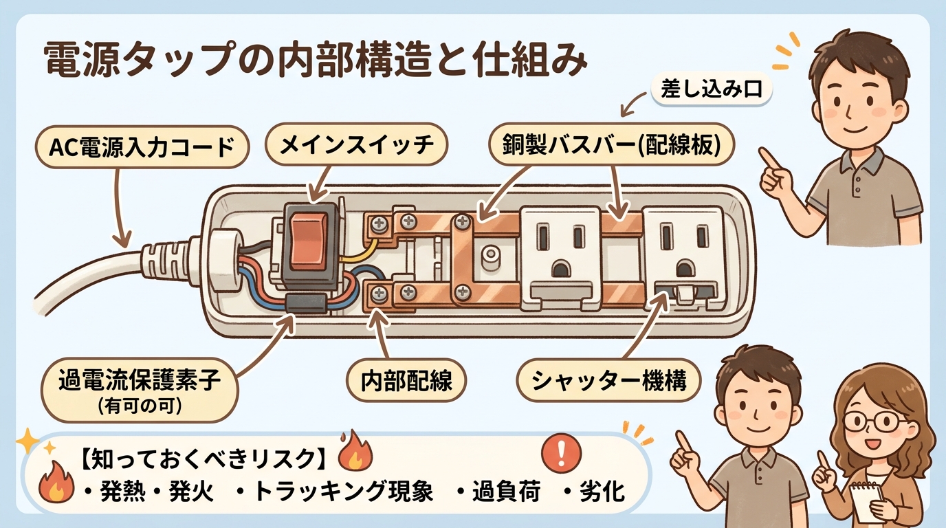 電源タップの内部構造を示す画像