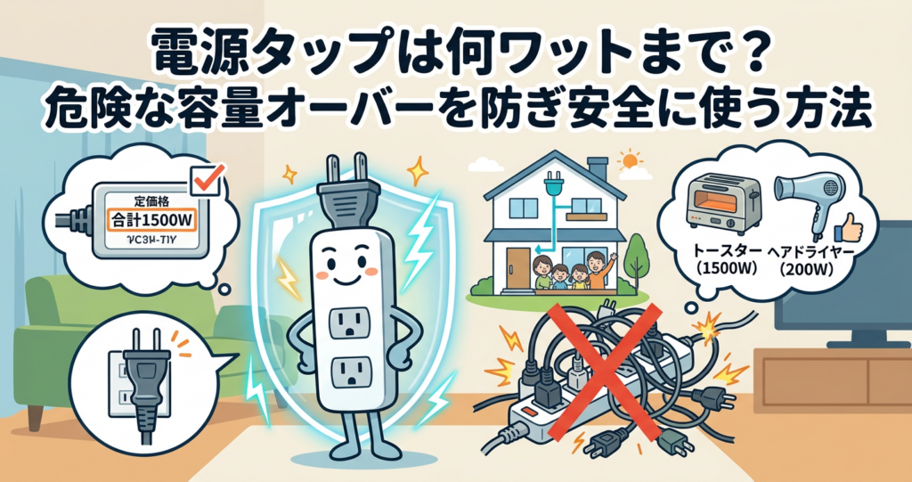 電源タップは何ワットまで？危険な容量オーバーを防ぎ安全に使う方法