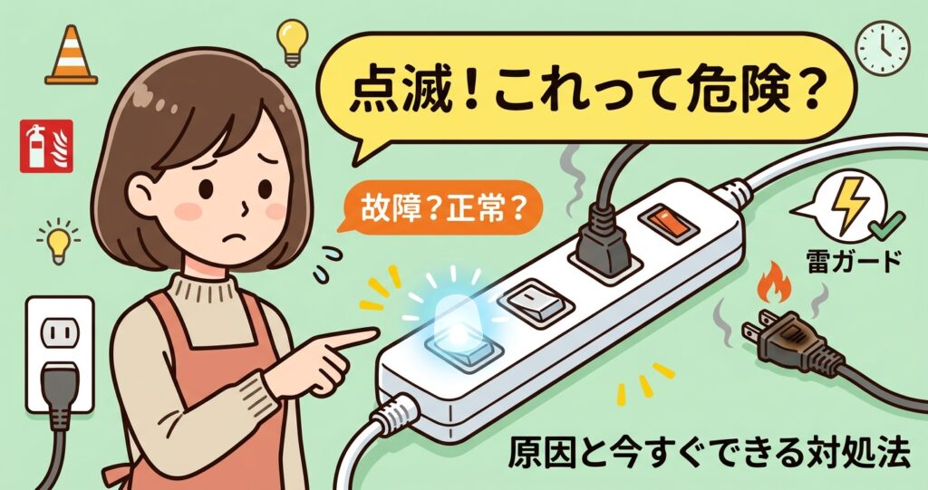 電源タップが点滅！これって危険？原因と今すぐできる対処法