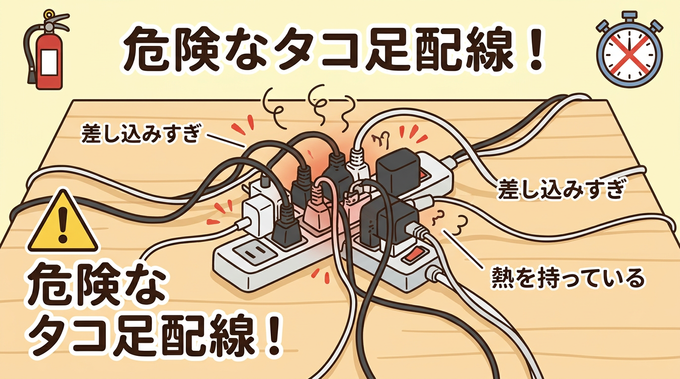 危険なタコ足配線の画像