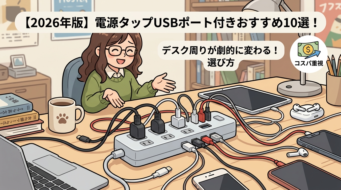 ACコンセントとUSBポートに複数ケーブルが接続されているイメージ画像