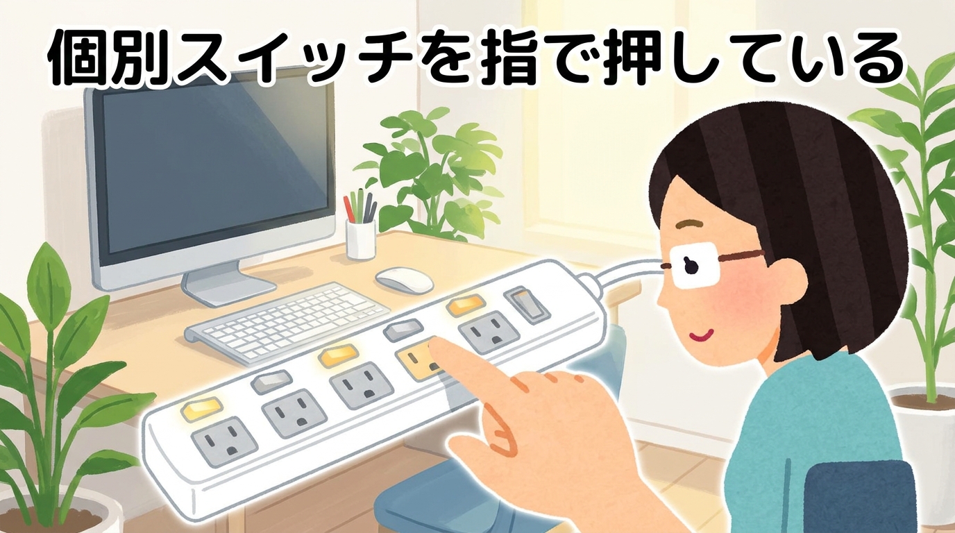 個別スイッチを指で押している画像