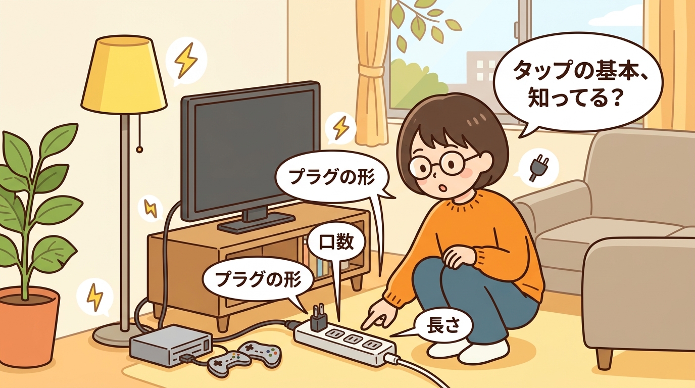 デスク周りやリビングで使用されている電源タップの画像