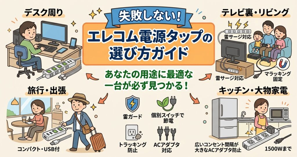 エレコム電源タップの選び方ガイド