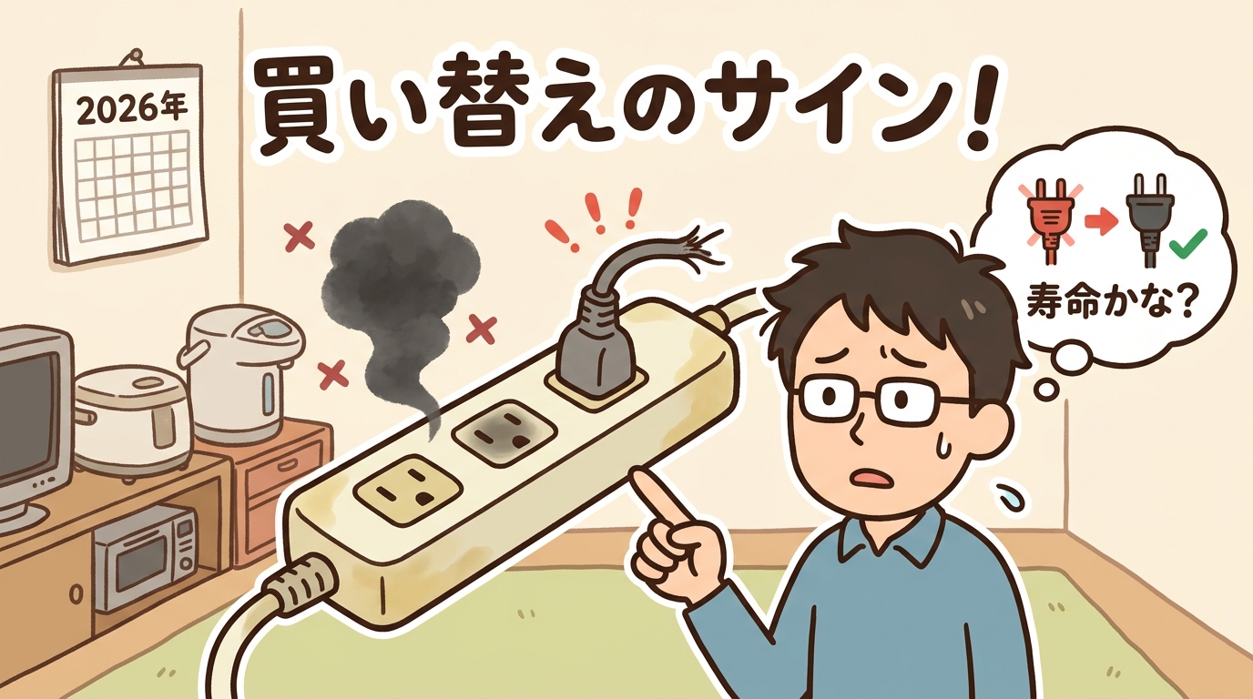 電源タップの寿命を知らせるイメージ画像