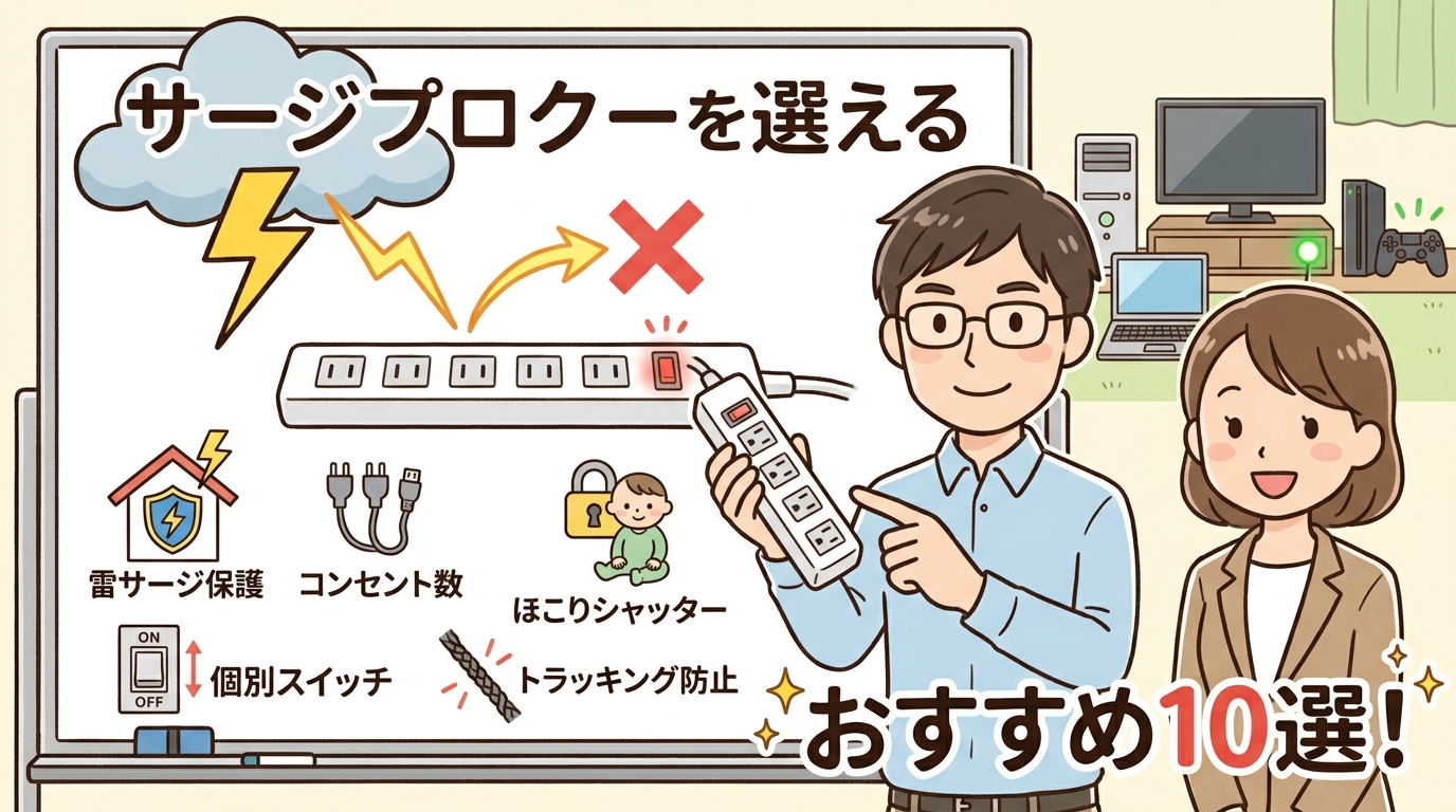 雷と電源タップのイメージ画像