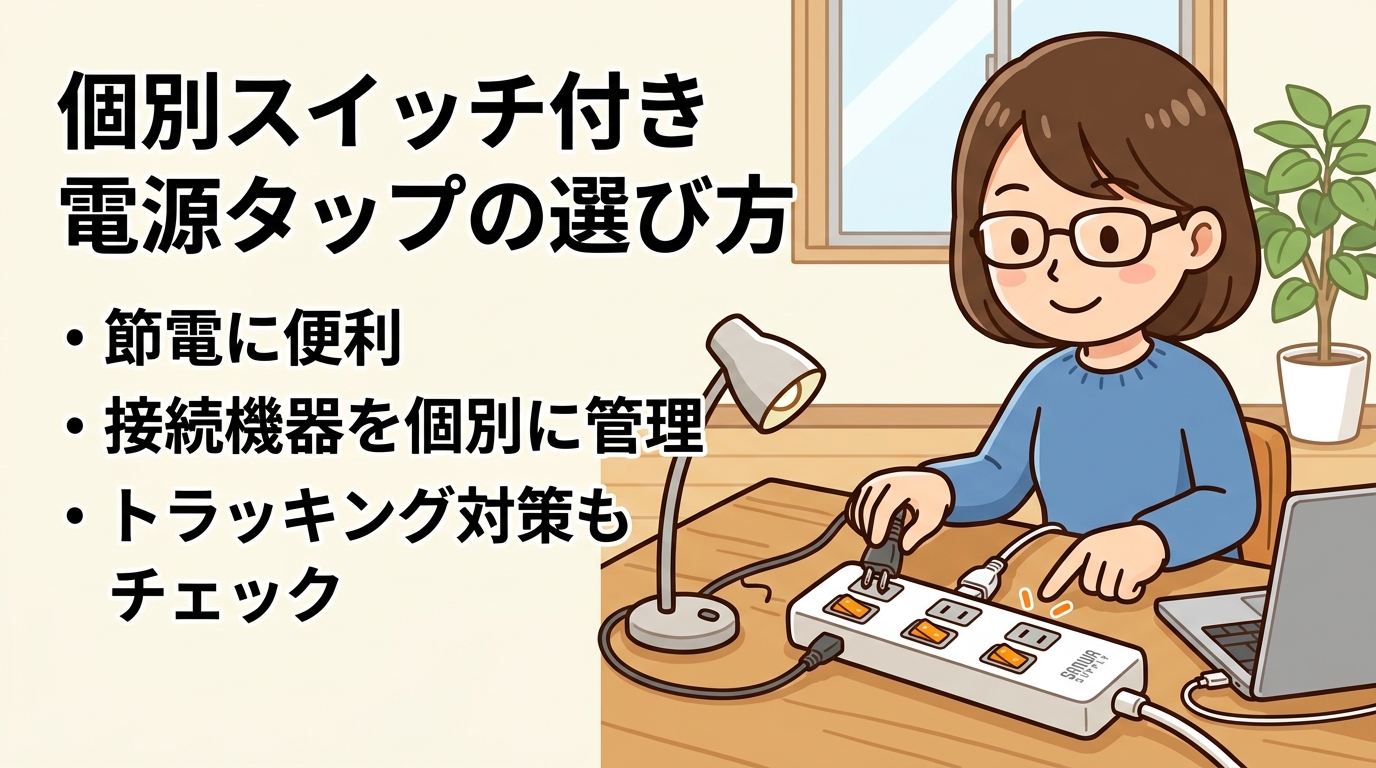 個別スイッチ付き電源タップの画像