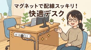 電源タップ マグネットで配線スッキリ