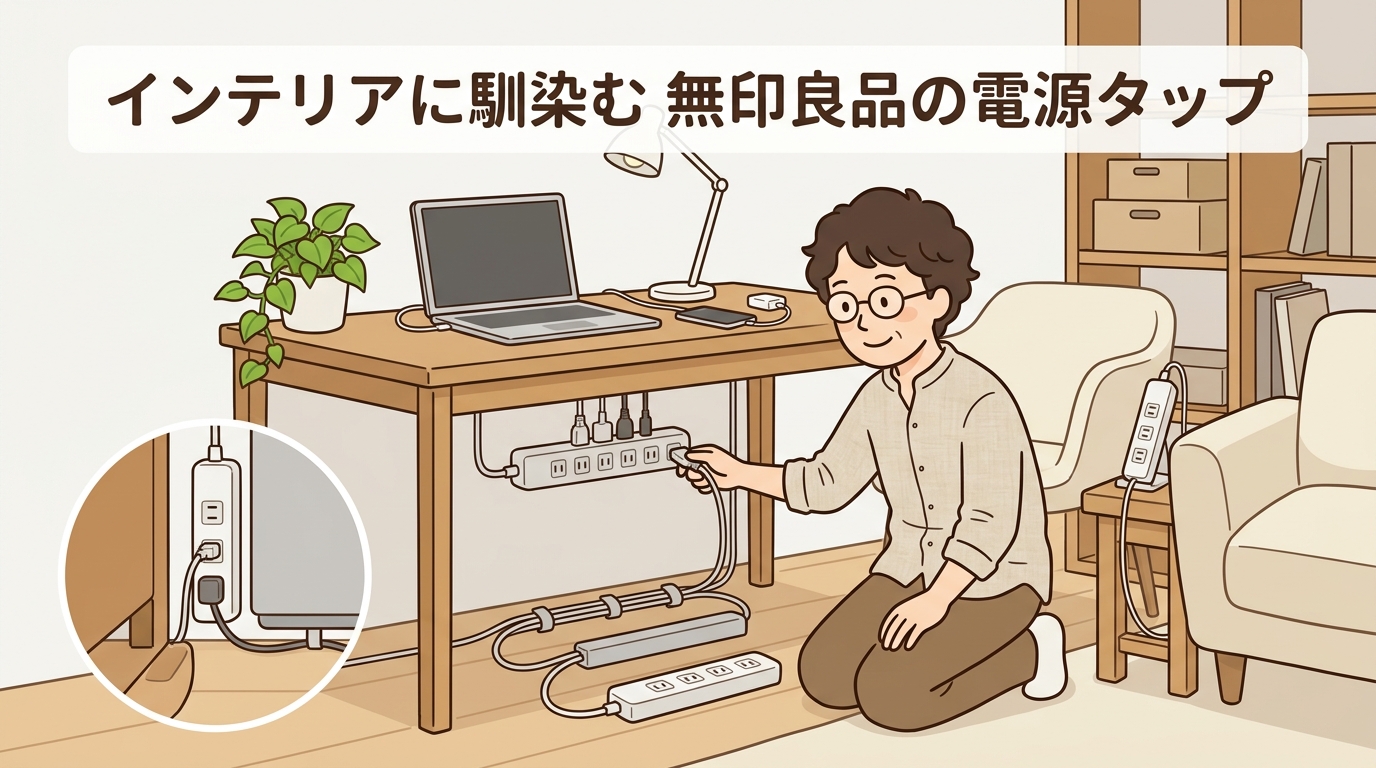 無印良品の電源タップの全体画像