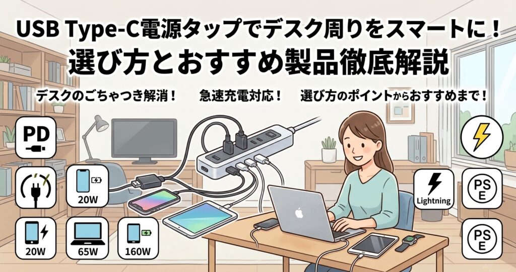 USB Type-C電源タップでデスク周りをスマートに！選び方とおすすめ製品徹底解説