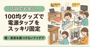 賃貸でも安心！100均グッズで電源タップを固定する壁・家具を傷つけない方法