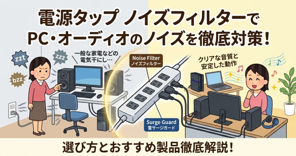 電源タップ ノイズフィルターでPC・オーディオのノイズを徹底対策！選び方とおすすめ
