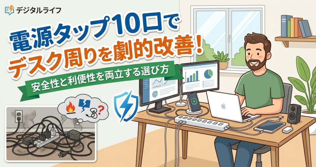 電源タップ 10口でデスク周りを劇的改善！安全性と利便性を両立する選び方 2026 8/11 デンキの知識
