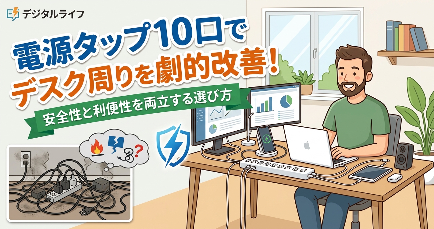 電源タップ 10口でデスク周りを劇的改善！安全性と利便性を両立する選び方 2026 8/11 デンキの知識