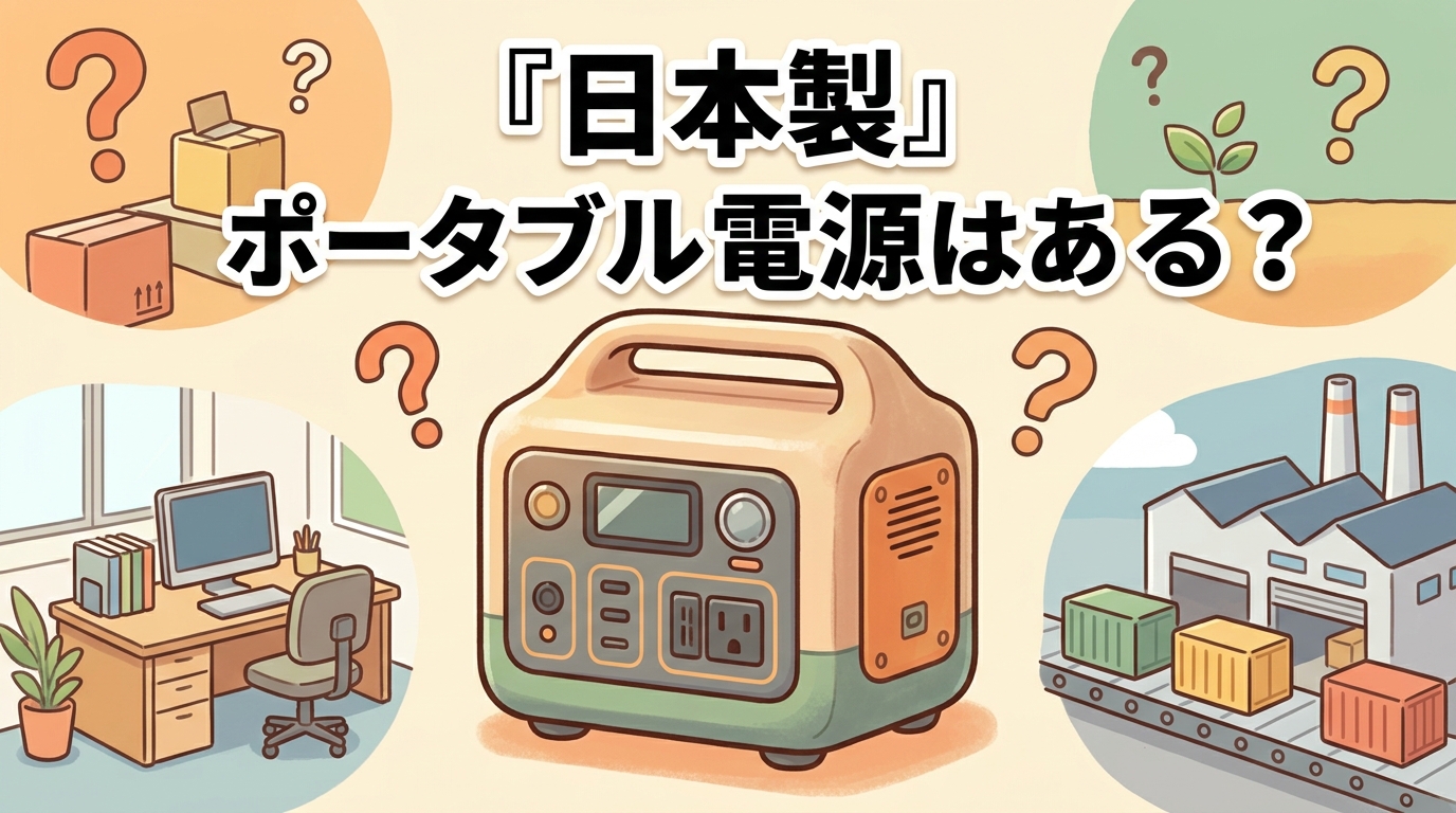 「『日本製』ポータブル電源はある？」——設計は日本・製造は海外という日本ブランドの実像を表すアイキャッチ