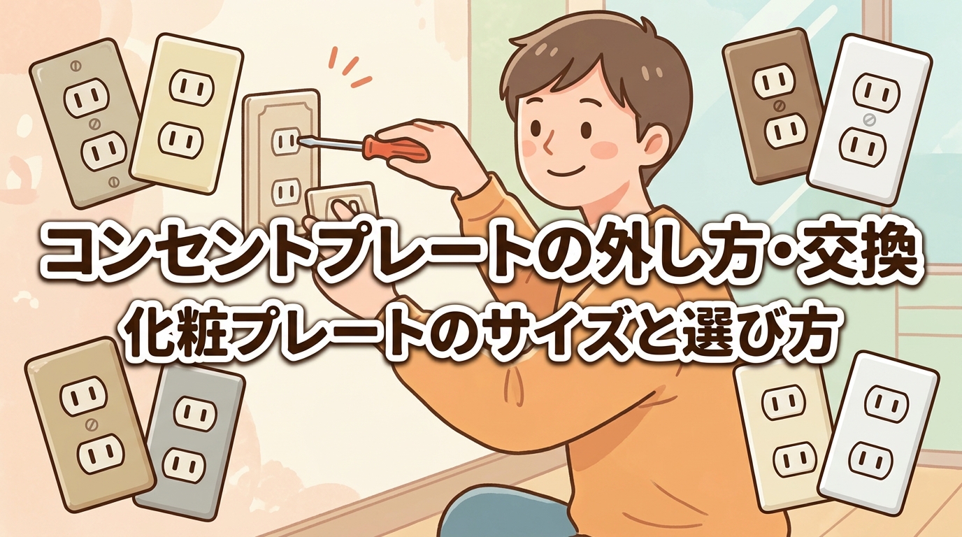 コンセントプレートの外し方・交換 化粧プレートのサイズと選び方