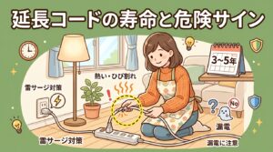 延長コードの寿命はどれくらい？危険なサインと熱くなる・漏電・雷サージへの対処