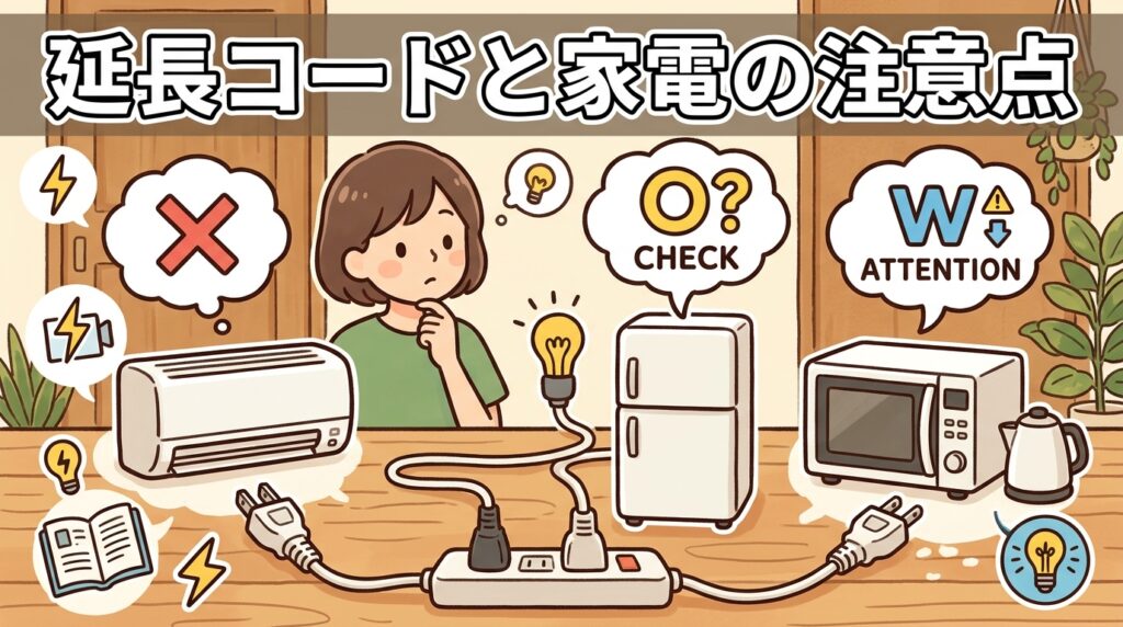 延長コードは家電別に使っていい？エアコン・冷蔵庫・電子レンジの注意点