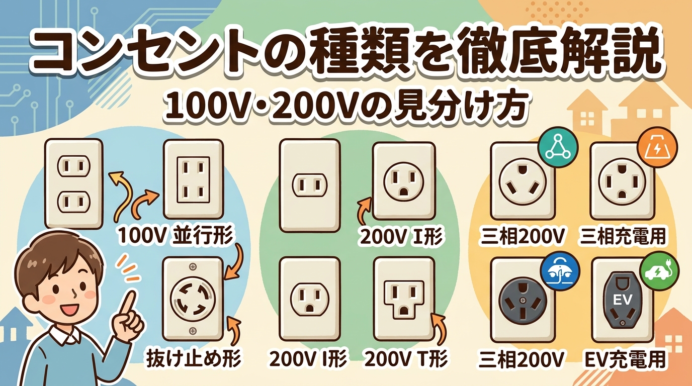コンセントの種類・形状を完全ガイドのアイキャッチ画像