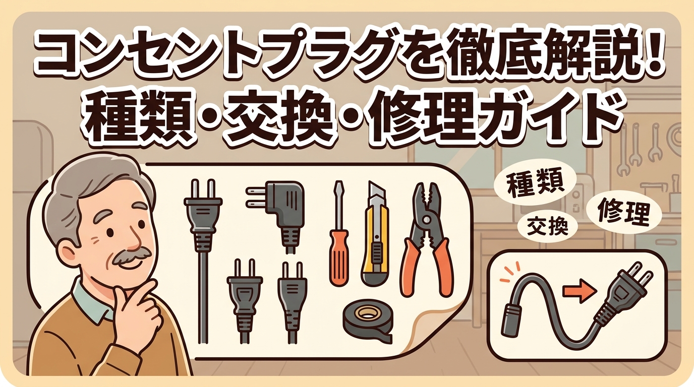 コンセントプラグとは?種類・交換方法・曲がったときの直し方を解説のアイキャッチ画像