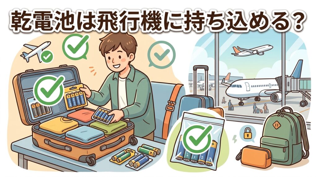 乾電池は飛行機に持ち込める？機内持ち込み・預け入れのルール