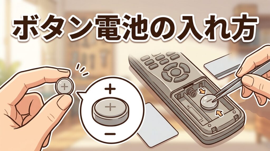 ボタン電池の入れ方・向きの見分け方