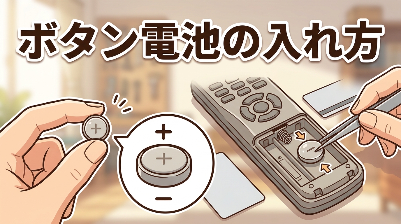 ボタン電池の入れ方・向きの見分け方