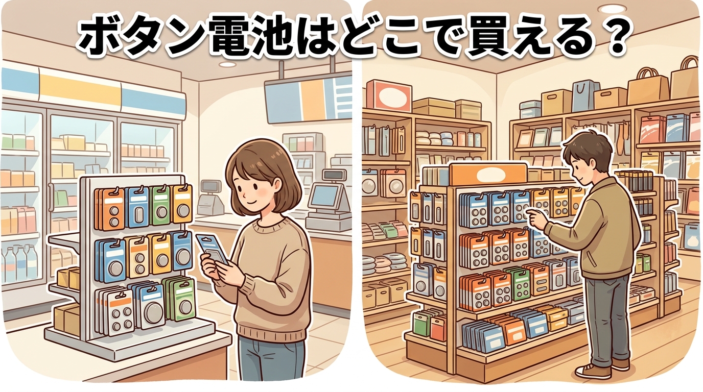 ボタン電池はどこで買える？コンビニ・ダイソー・セリアの取り扱い