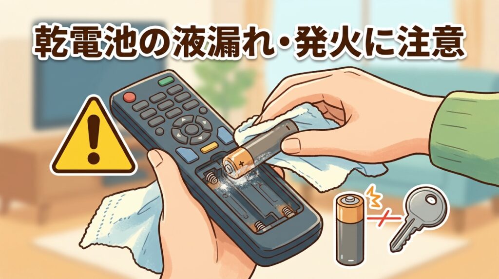 乾電池の液漏れ・発火の原因と対処法