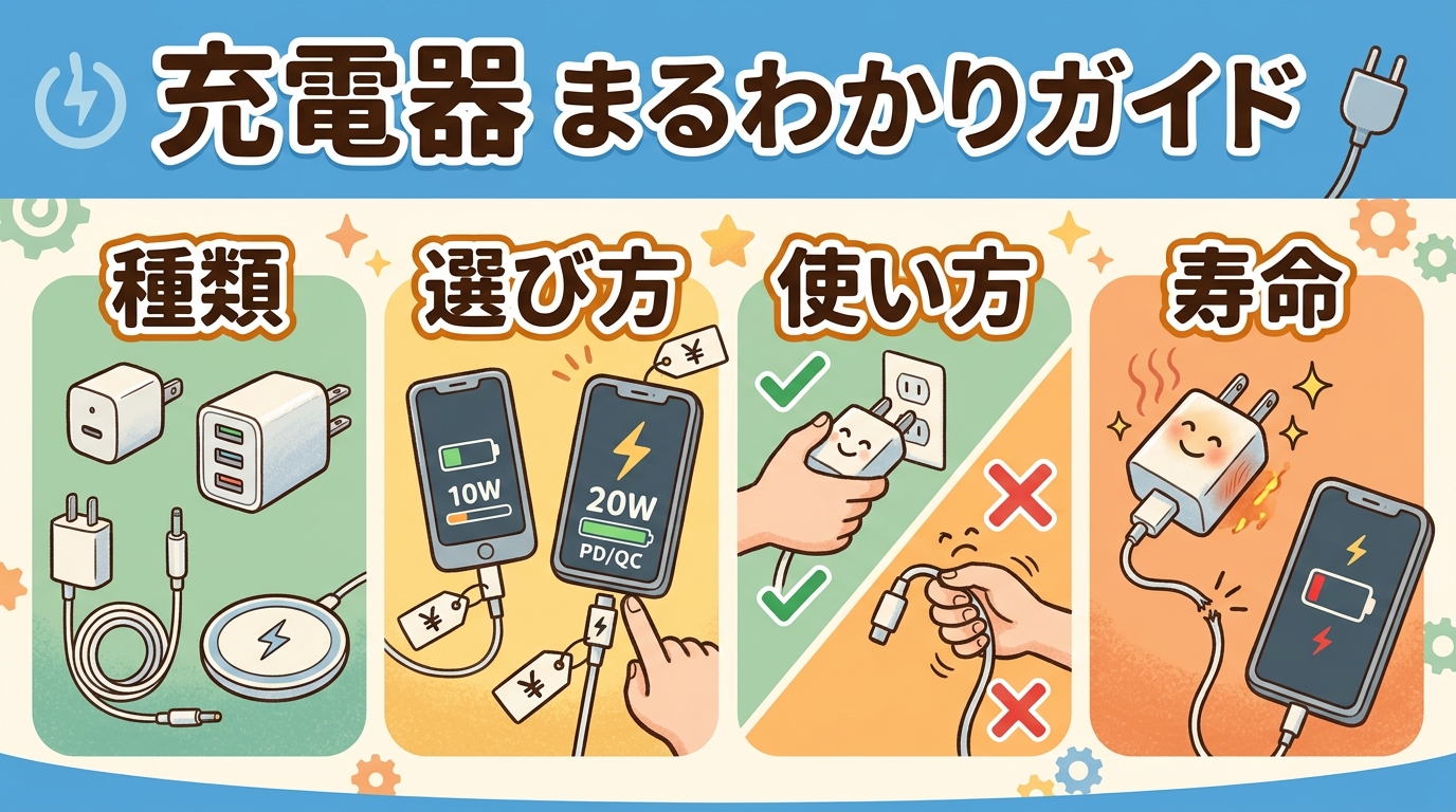 充電器とは？スマホ用充電器の種類・選び方を解説するアイキャッチ画像