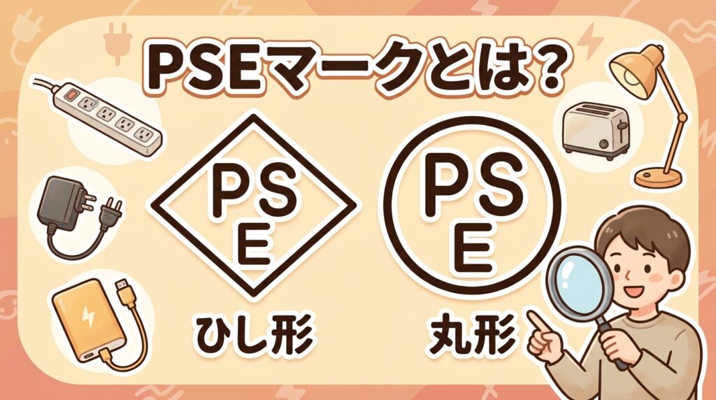 PSEマークとは？丸形とひし形の違いと確認方法を解説する記事のアイキャッチ